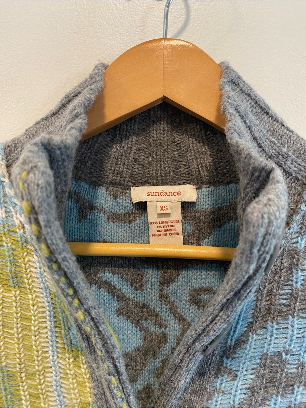 Sundance patchwork lambswool cardigan coat woman’s size XS folk art to wear - Picture 6 of 11
